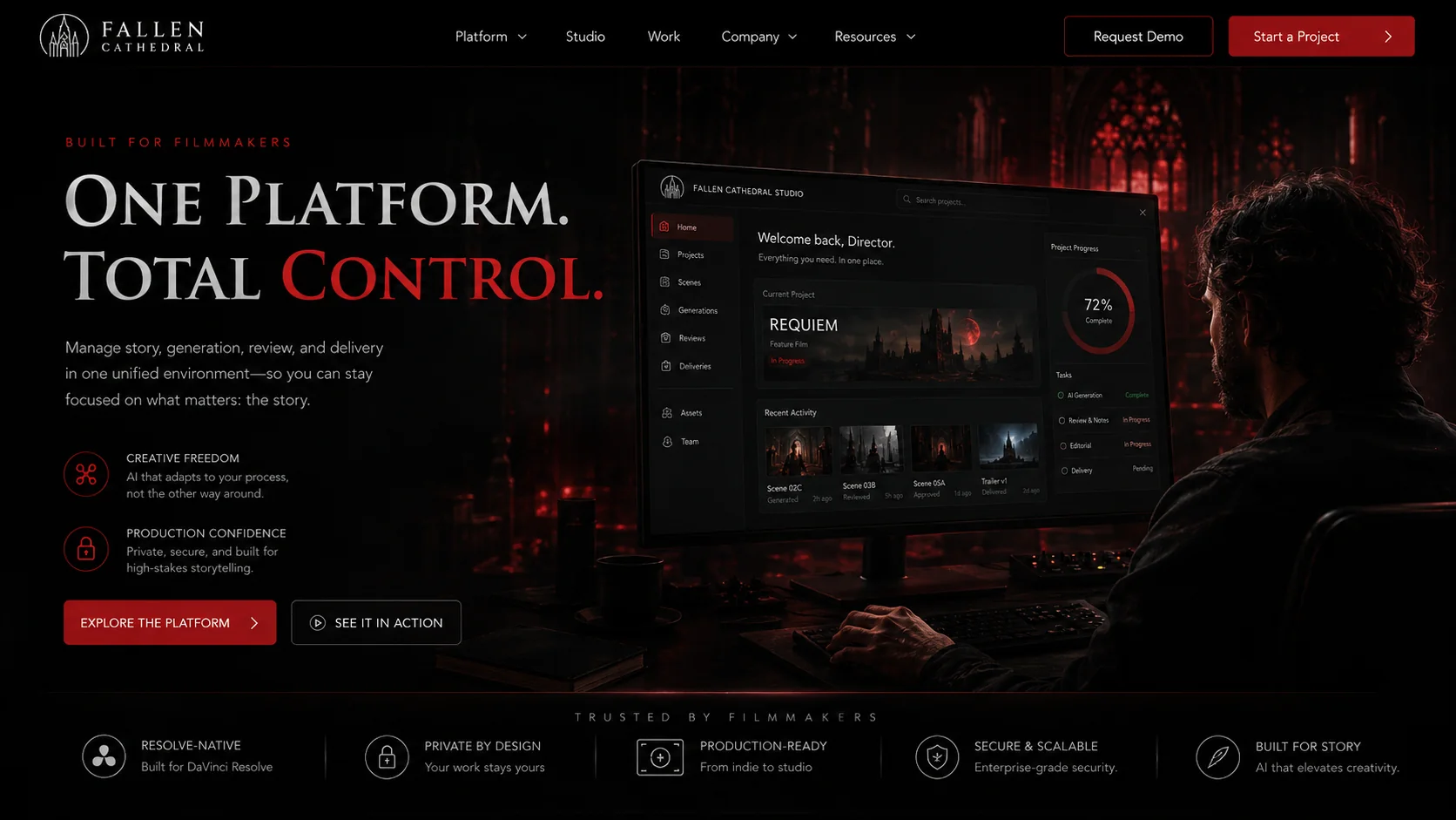 Fallen Cathedral platform control interface concept